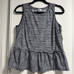 Old Navy Navy and White Striped Tank Top
